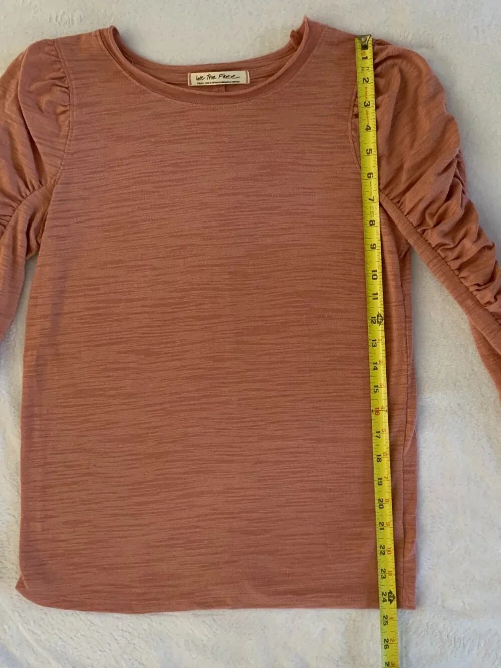 Free People We The Free Natasha Ruched Slub Tee Blush Pink Top S